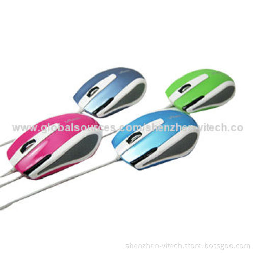 2.4GHz Wired Optical Mouse with USB Nano Driver, Concise Fashionable Design